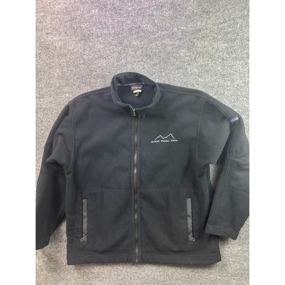 Patagonia Synchilla Fleece Jacket Mens Large Black Full Zip Heavy‎ Jacket
